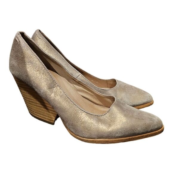 EILEEN FISHER Platinum Hawk Block Heel Pump - Size 7 1/2 - Picture 1 of 8
